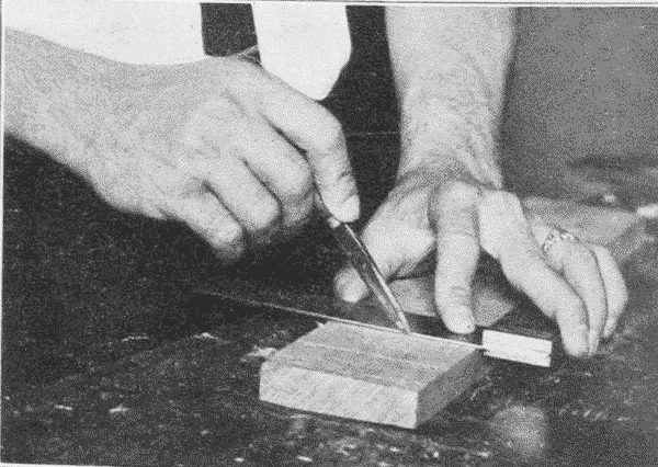 Fig. 204. Scribing with Knife by Try-Square.
