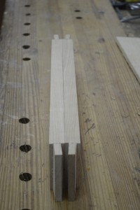 Angled tenons for the side rails
